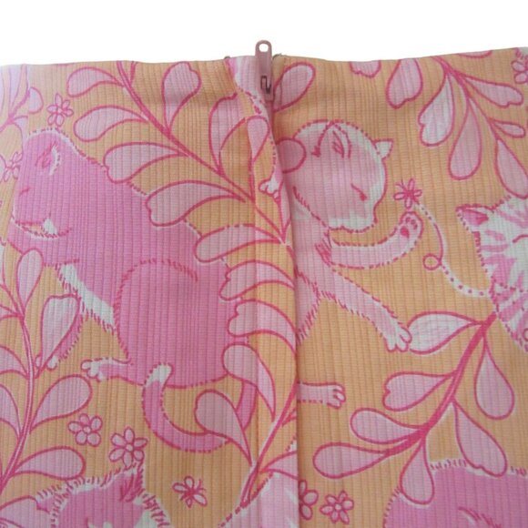 Lilly Pulitzer 2 Piece Skirt and Blouse Set, Pink and White with Cats, Sz 10/ 12 - Picture 10 of 10